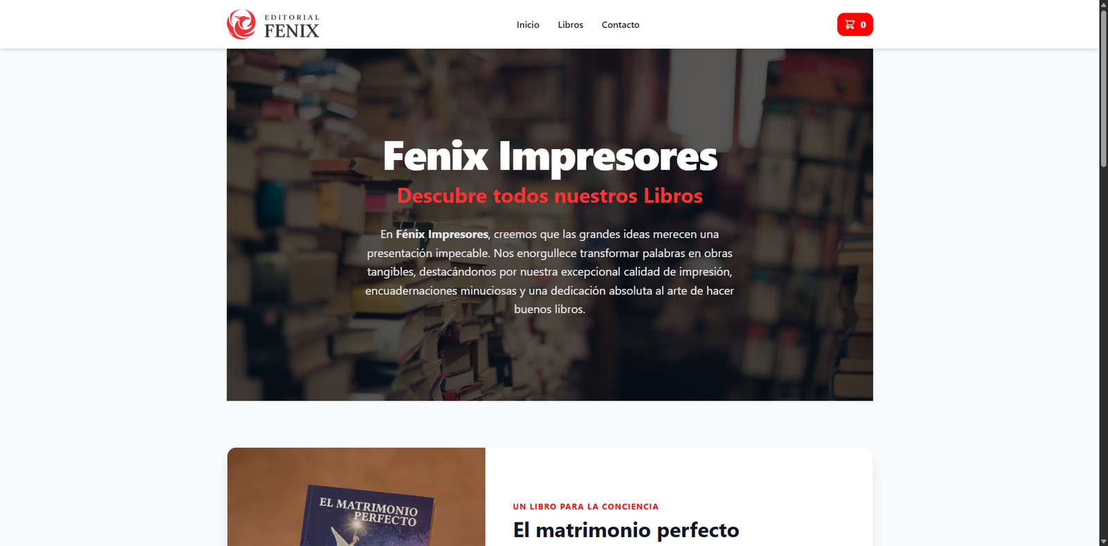 Mockup del proyecto Editorial Fénix