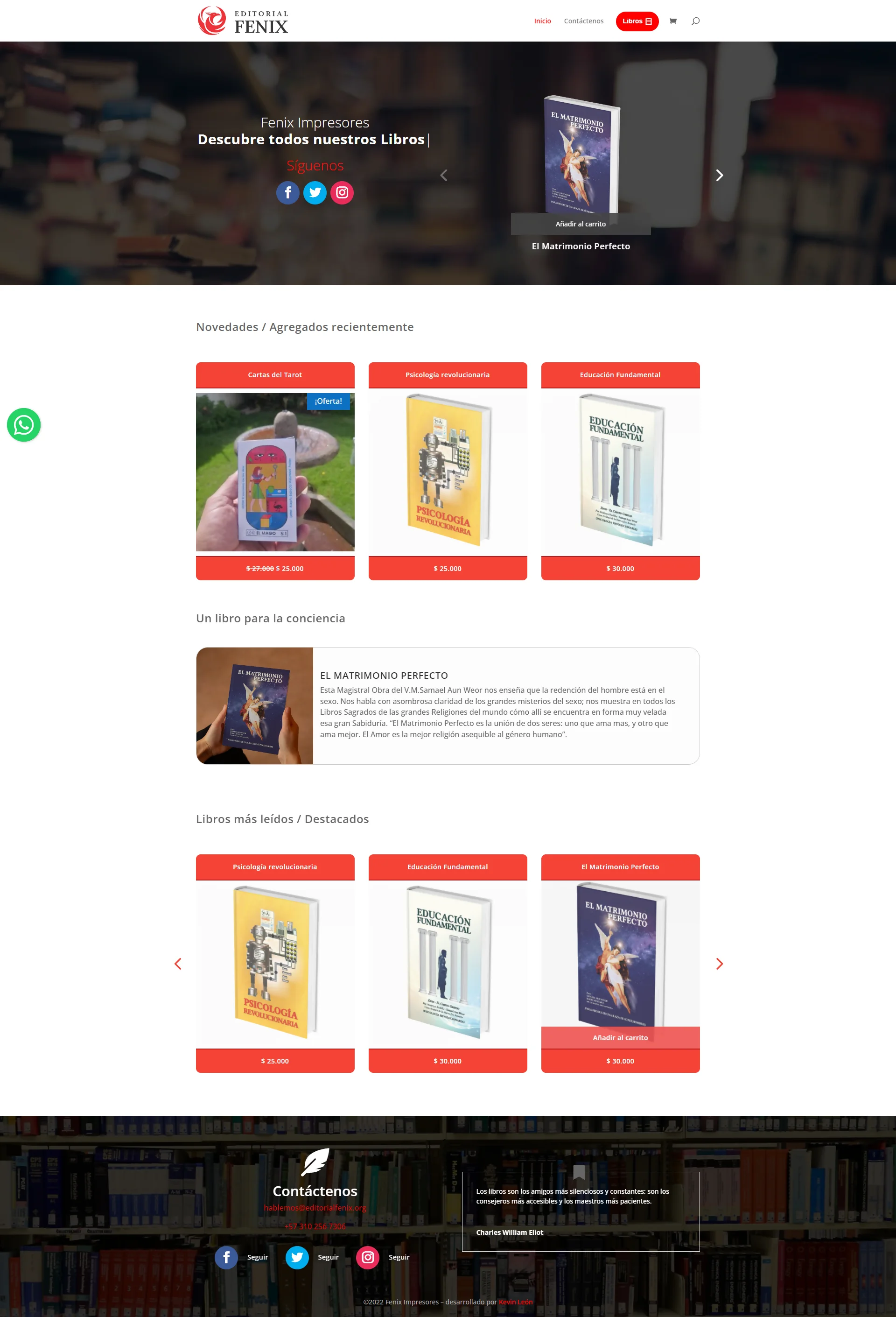 Mockup del proyecto Editorial Fénix
